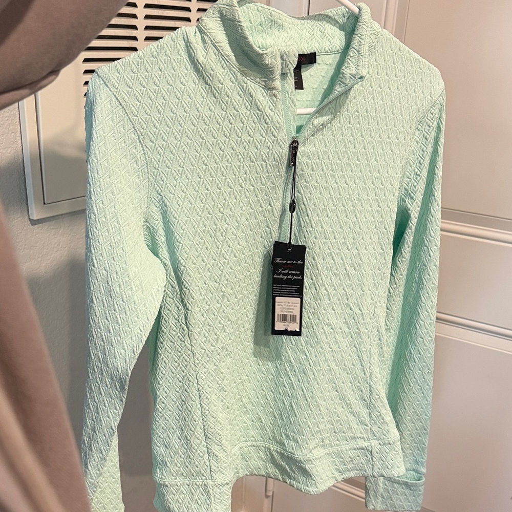 Greyson Mint Green Quilted Pullover